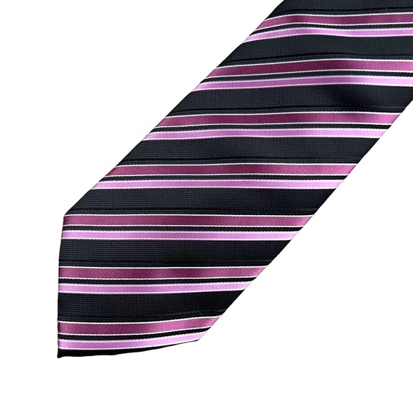 Paul Smith Other - Paul Smith London Pink and Black Diagonal Stripe Silk Necktie Tie